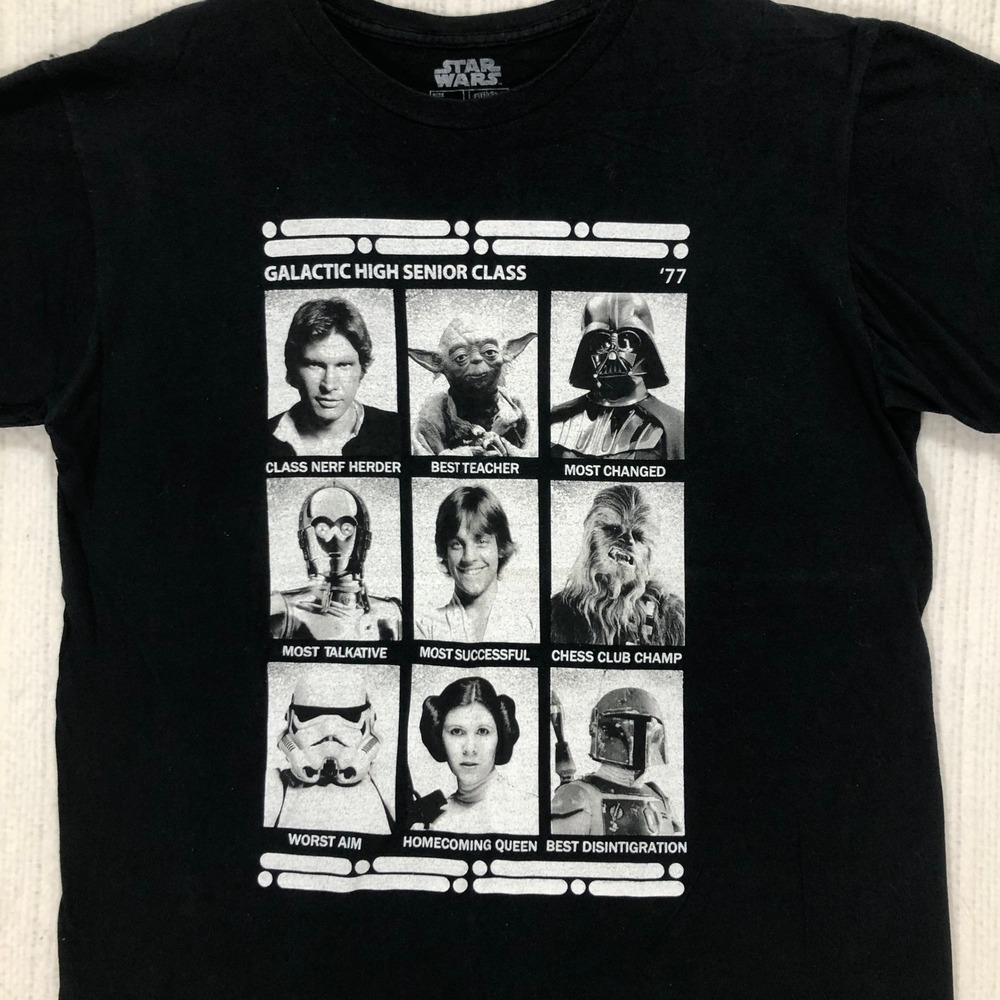 Star Wars Galactic High Senior Class 77 Shirt Fifth Sun Black XL Graphic Tee
